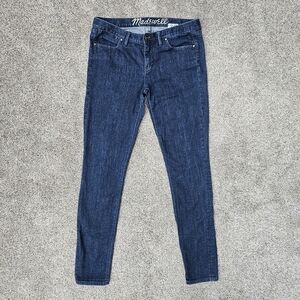Madewell '37s Skinny Jeans Blue Stretch Denim Dark Wash Pockets Womens 28x32